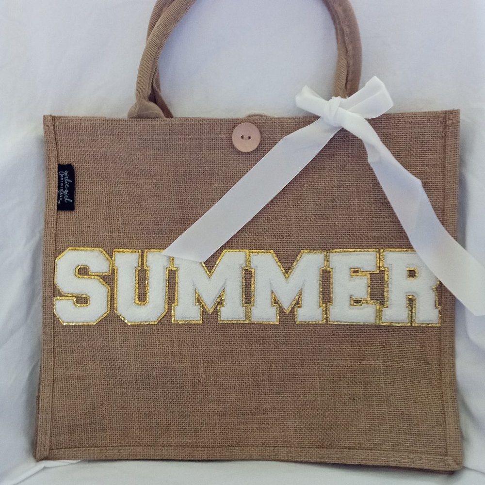 Girlie Girls SUMMER Burlap Large Bag
